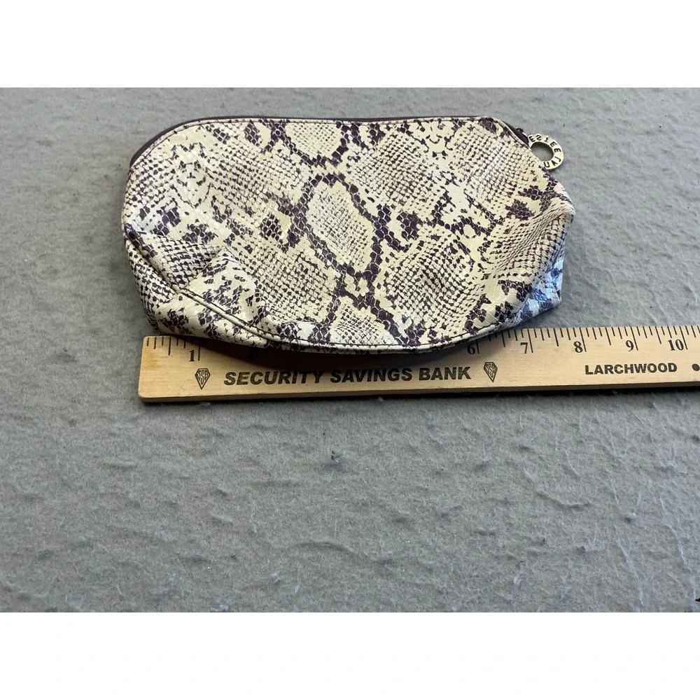 Estee Lauder Cosmetic Bag Faux Snakeskin Purple Cream Makeup Pouch Travel Case